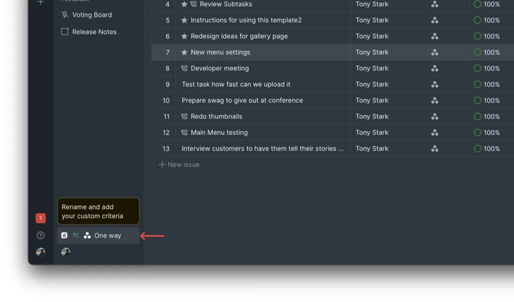 Ссылка на навигацию Sync Settings
