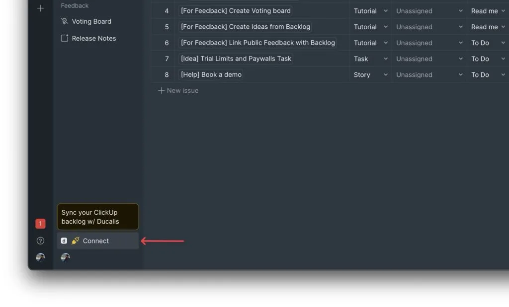 Кнопка Connect для доступа к настройкам синка