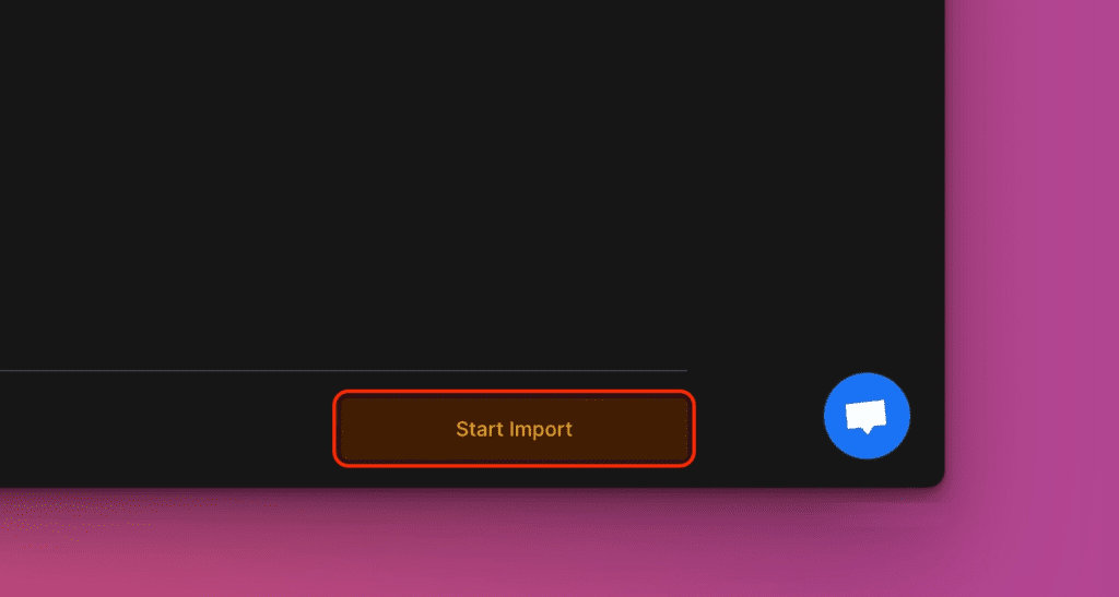 Кнопка начала импорта
