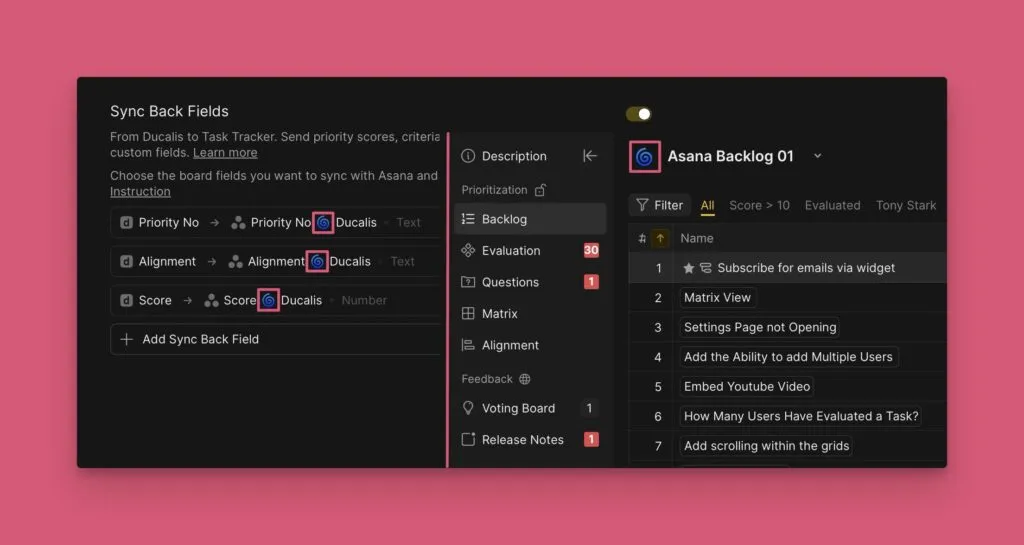 Настройки эмодзи Доски для идентификации кастомных полей