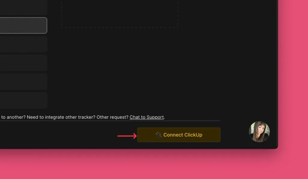 Кнопка подтверждения Connect ClickUp