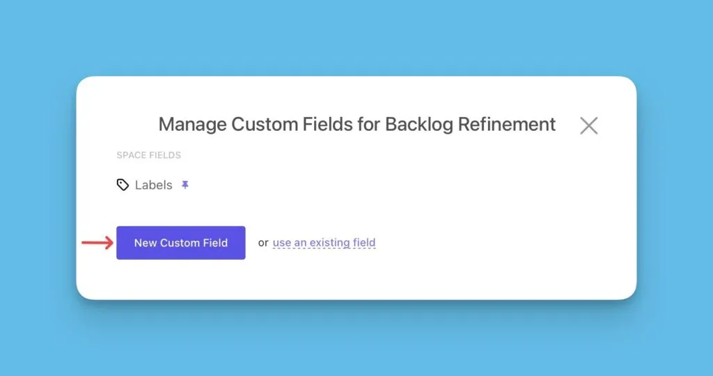 Кнопка New Custom Field в настройках пространства