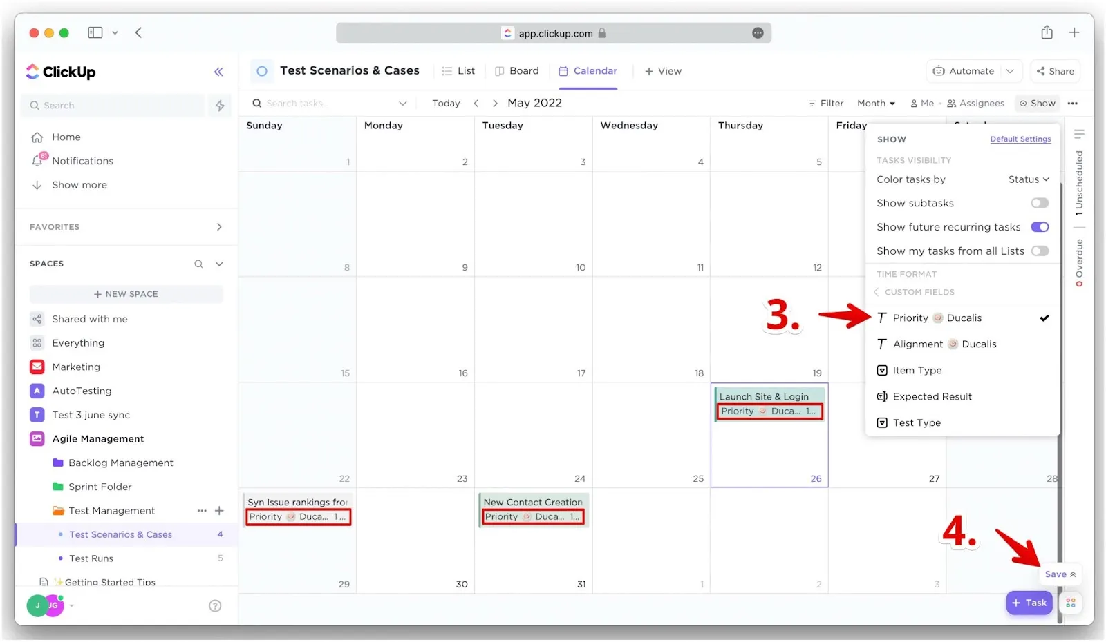 Рейтинг приоритета на карточках задач в представлении календаря