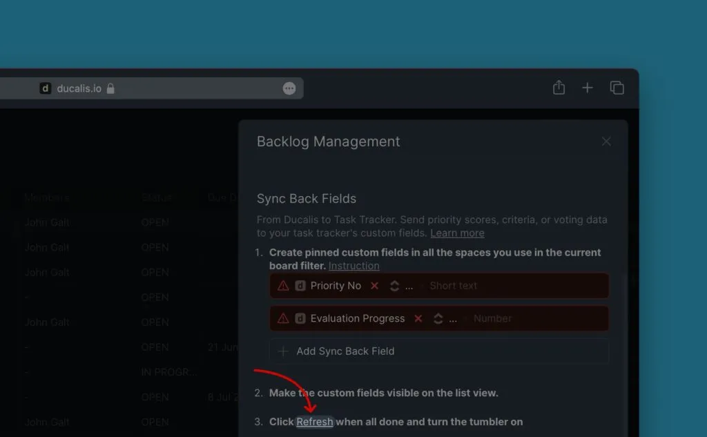 Кнопка обновления