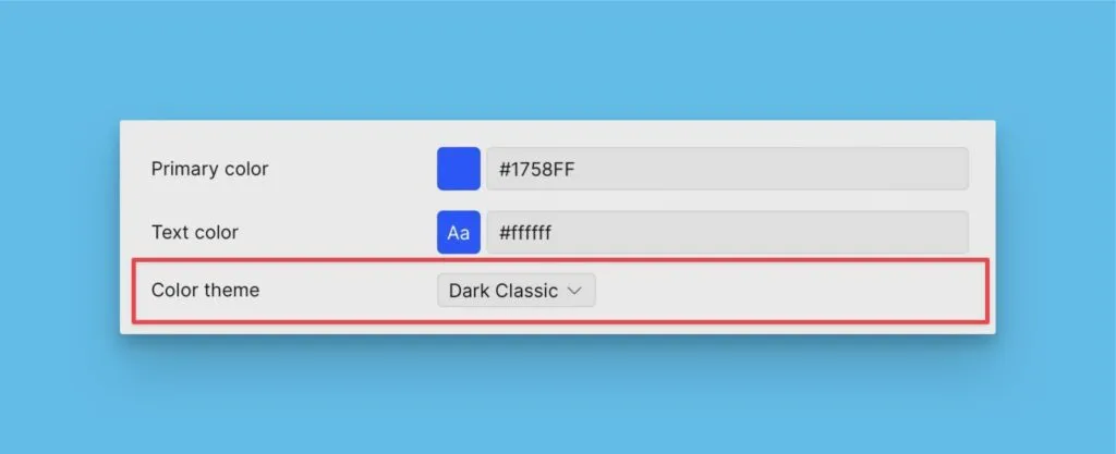 Варианты цветовой темы: тёмная и светлая