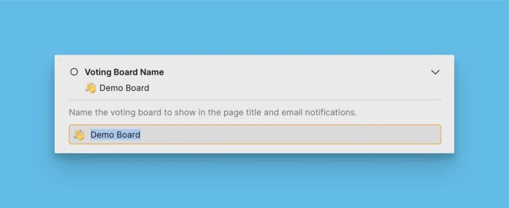 Поле названия Доски идей