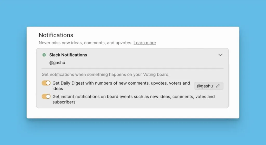 Настройки интеграции со Slack
