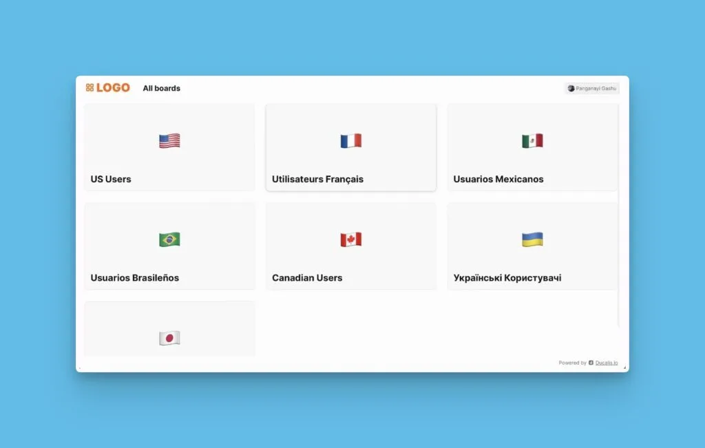 Несколько Досок идей на разных языках