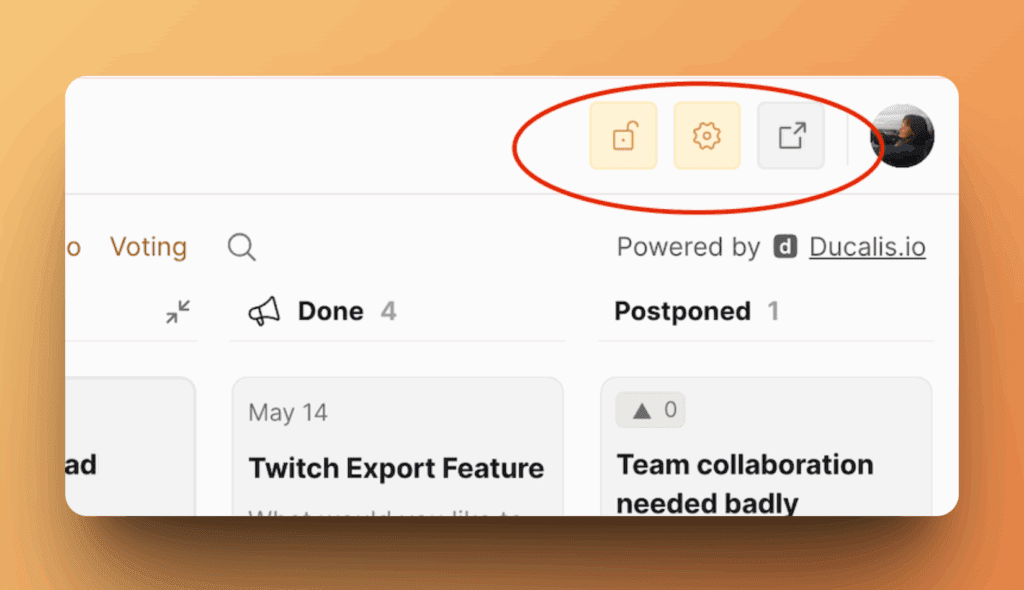 Наложение панели администратора на Публичный роадмап