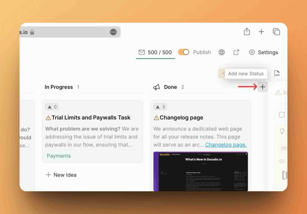 Настройки кастомизации статусов