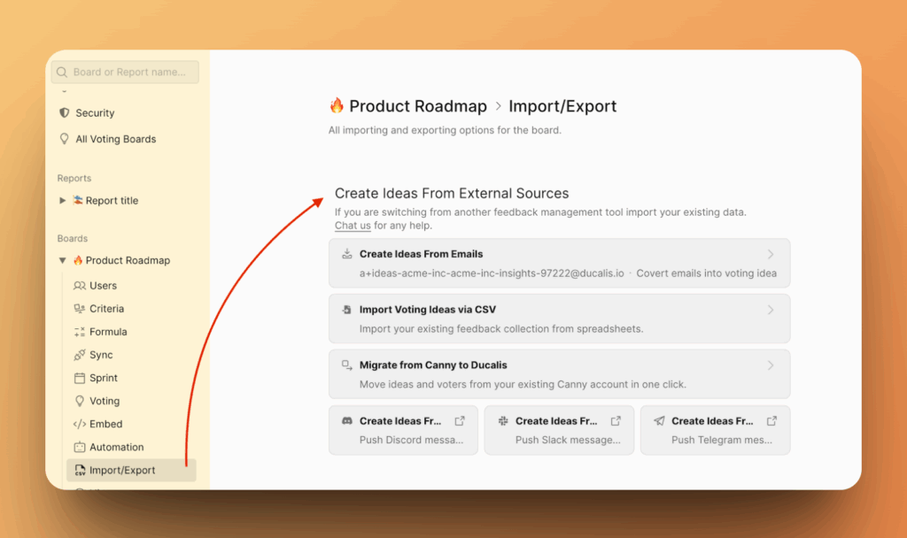 Создание Идей из внешних источников