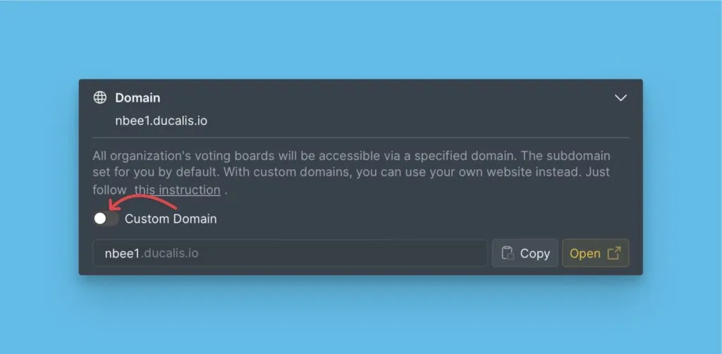 Переключатель кастомного домена