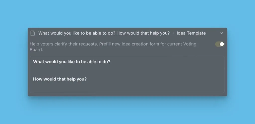 Пример шаблона публичной Идеи