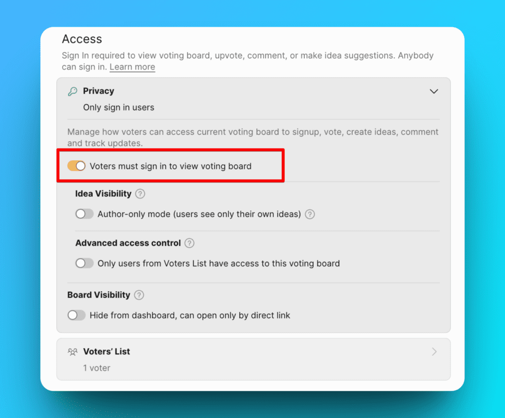 Настройка обязательного входа