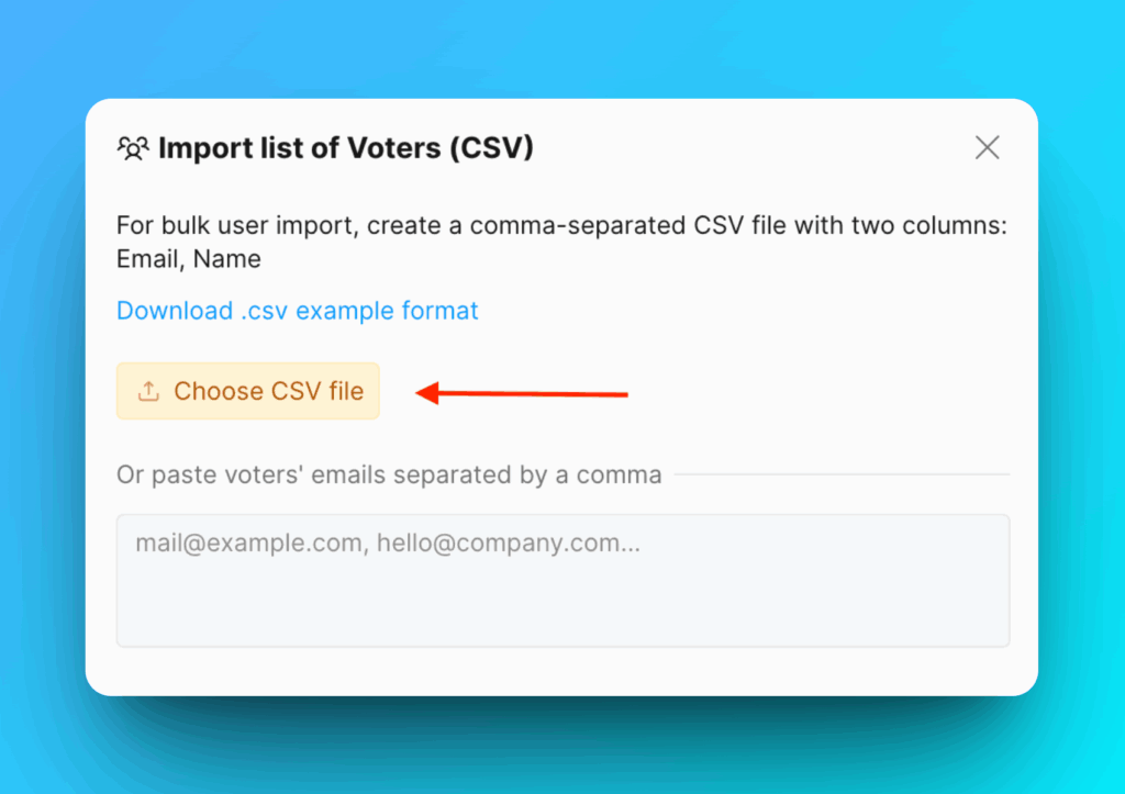 Диалог загрузки CSV-файла