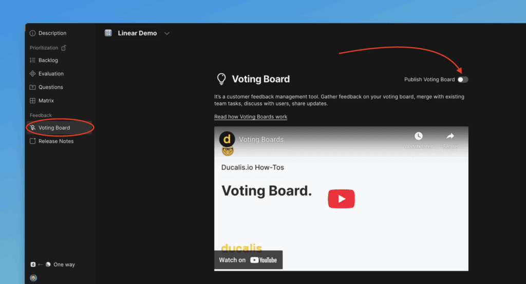 Переключатель Доски идей