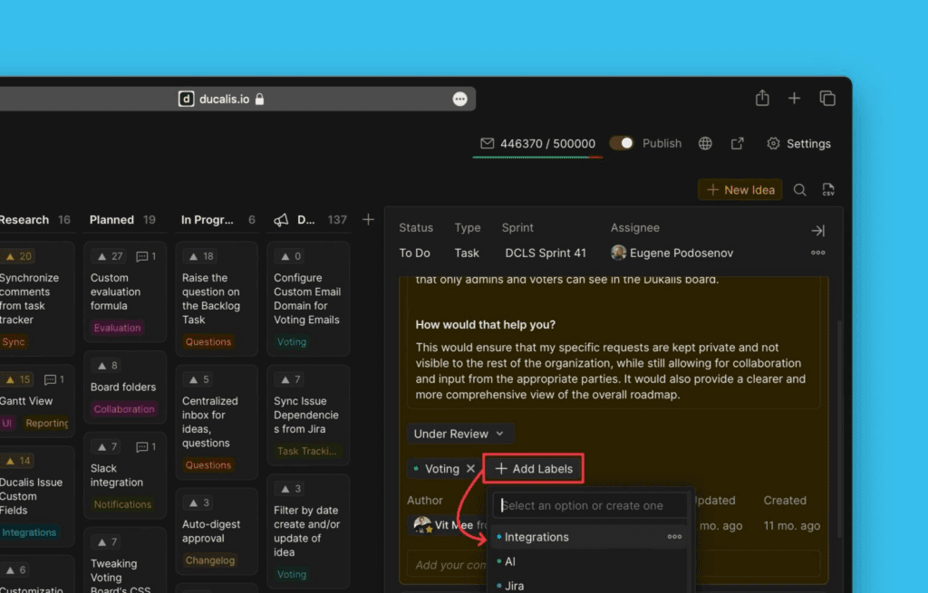 Настройка меток