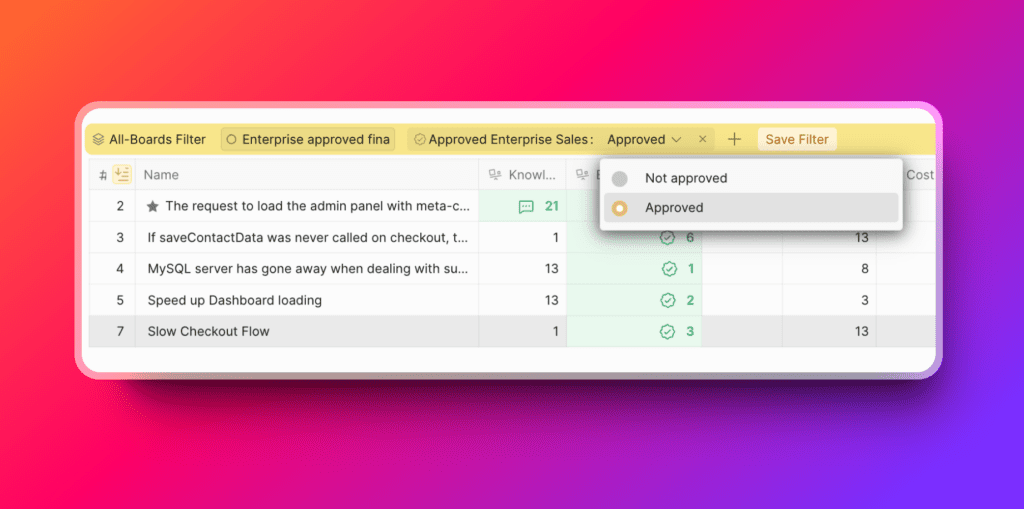 Фильтр Approved
