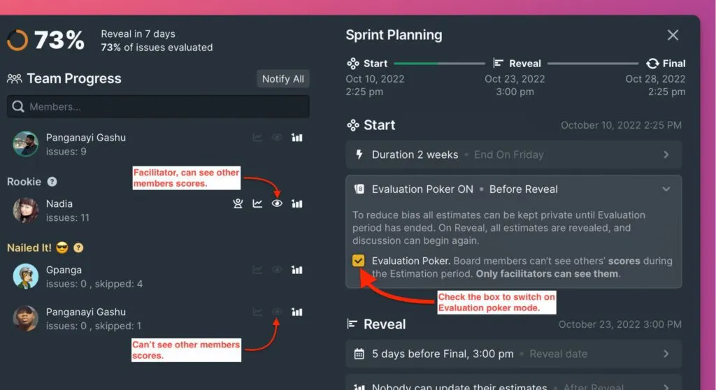 Флажок Enable Evaluation Poker