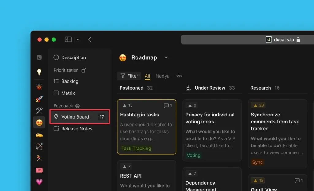Выбор идеи на Доске идей