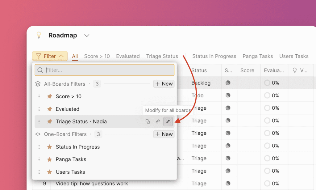Иконка редактирования фильтра