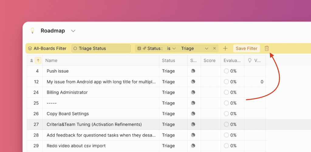 Диалог подтверждения удаления фильтра