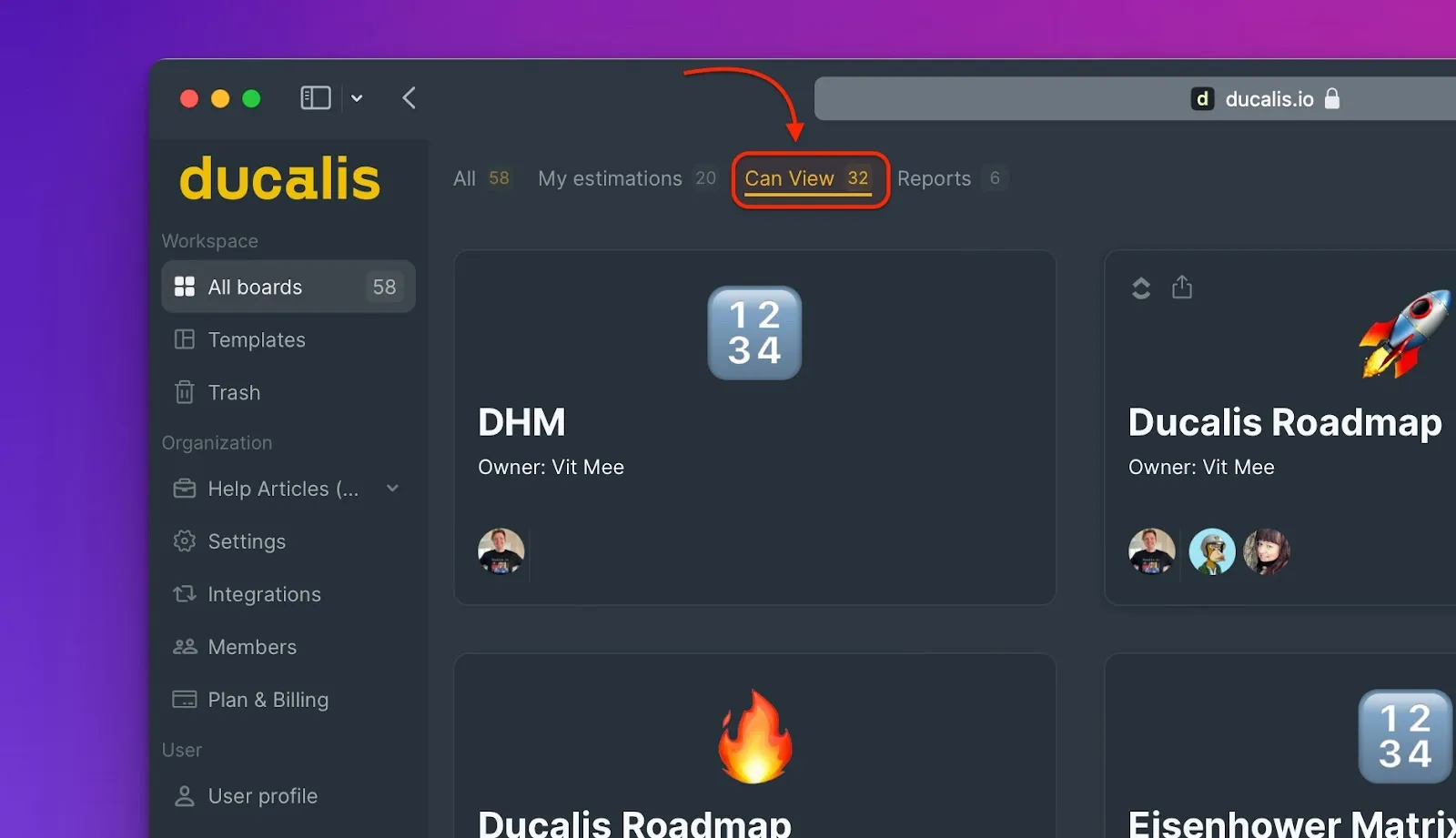 Фильтр «Могу просматривать» с досками только для просмотра