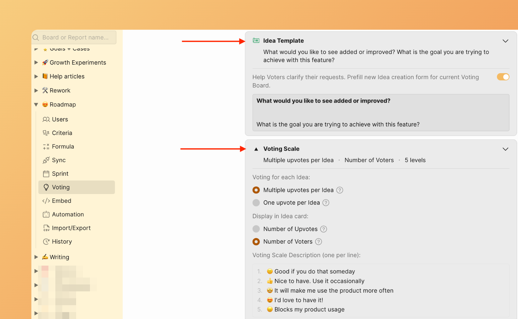 Настройка шкалы и шаблона