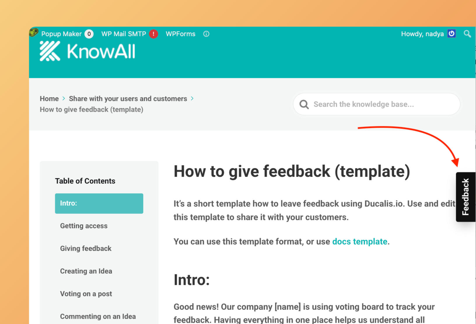 Кнопка виджета обратной связи на сайте