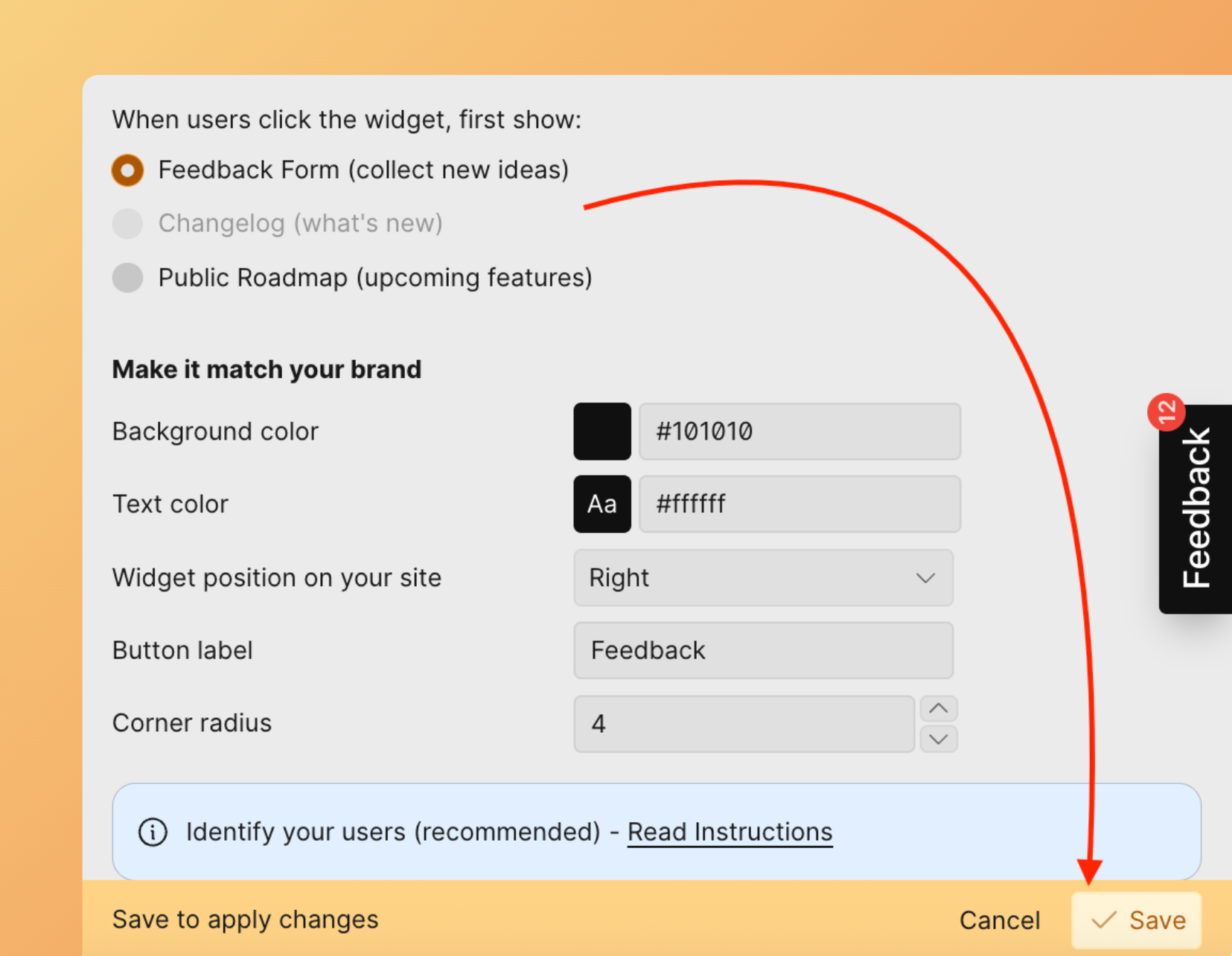 Сохранение выбора модуля виджета, который открывается первым