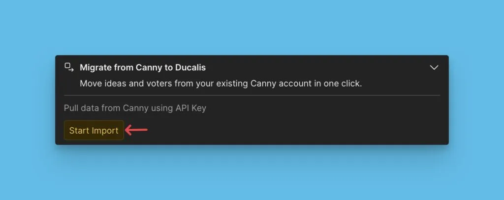 Начать импорт из Canny