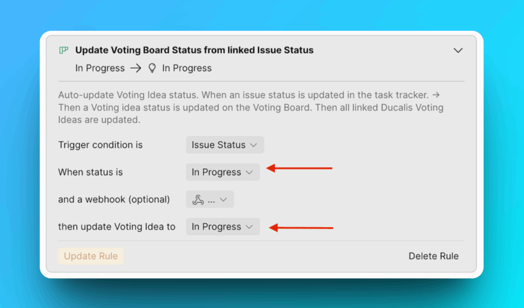Пример настройки правила