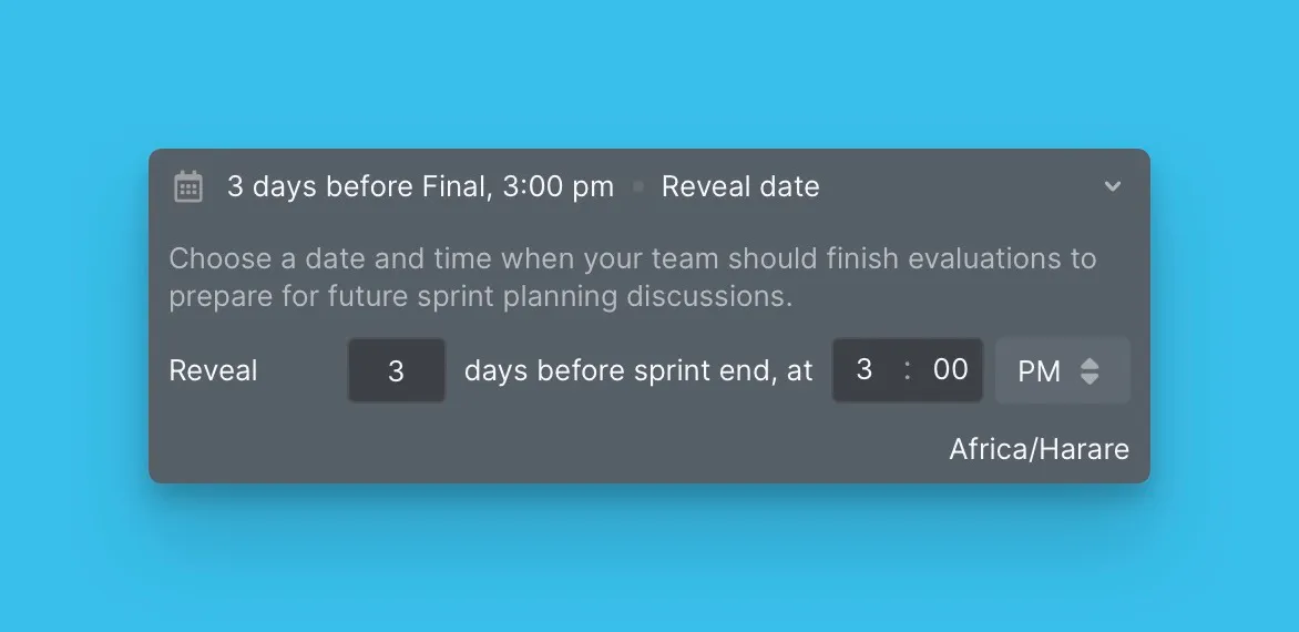 Настройки дня раскрытия и напоминания об оценке