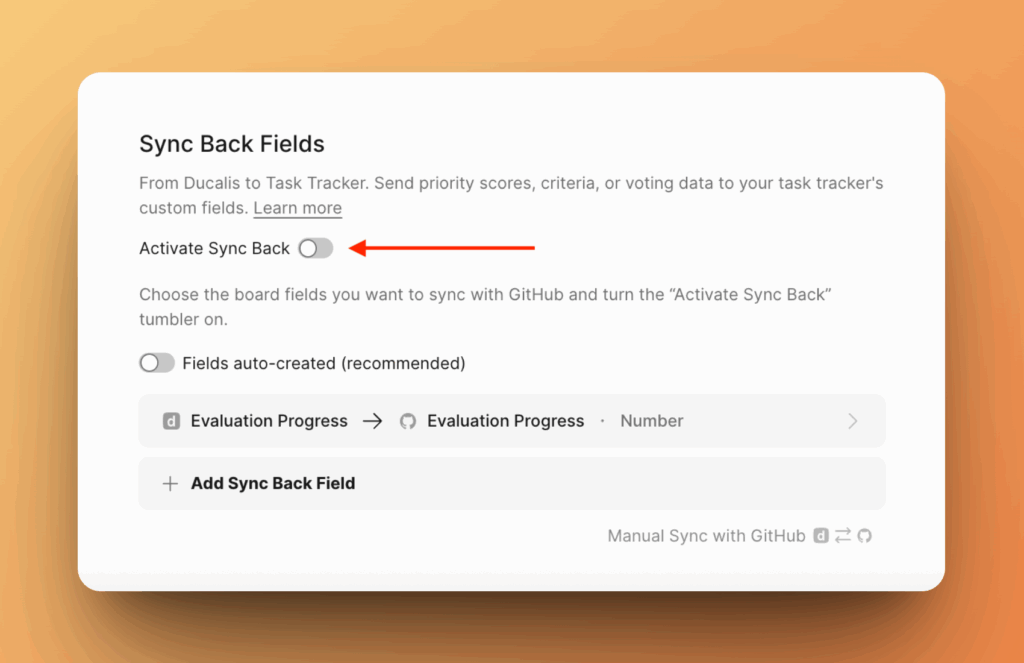 Активация ручного синка