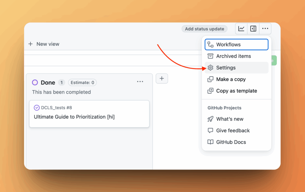 Настройки кастомных полей GitHub