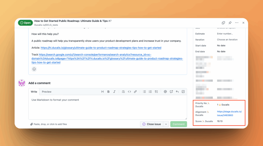 Кастомные поля, созданные в GitHub