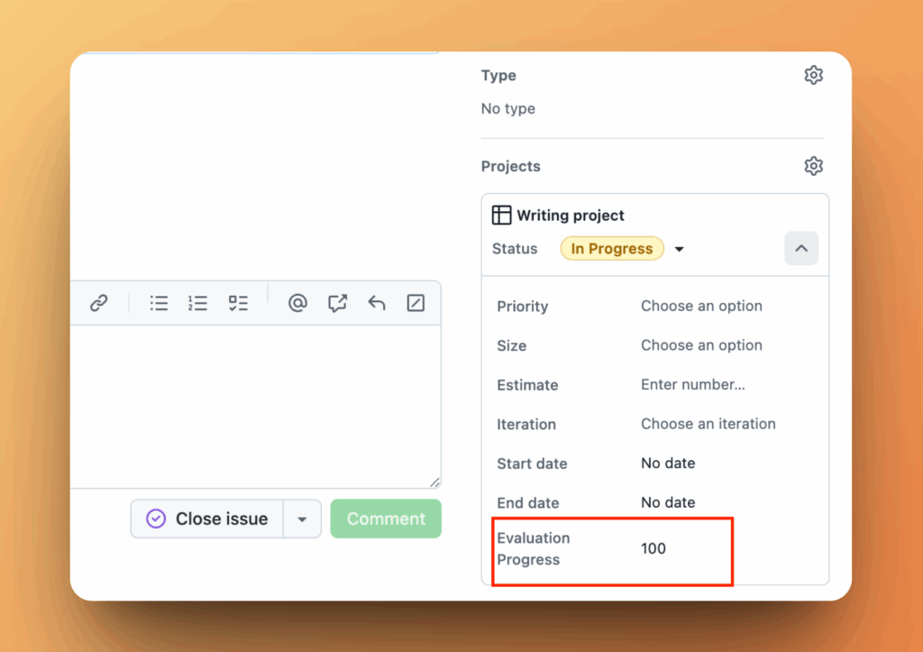 Синхронизированное поле в GitHub