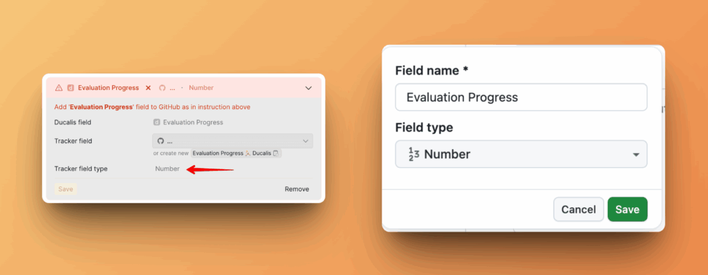 Выбор типа поля
