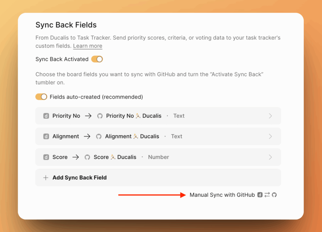 Кнопка ручной синхронизации