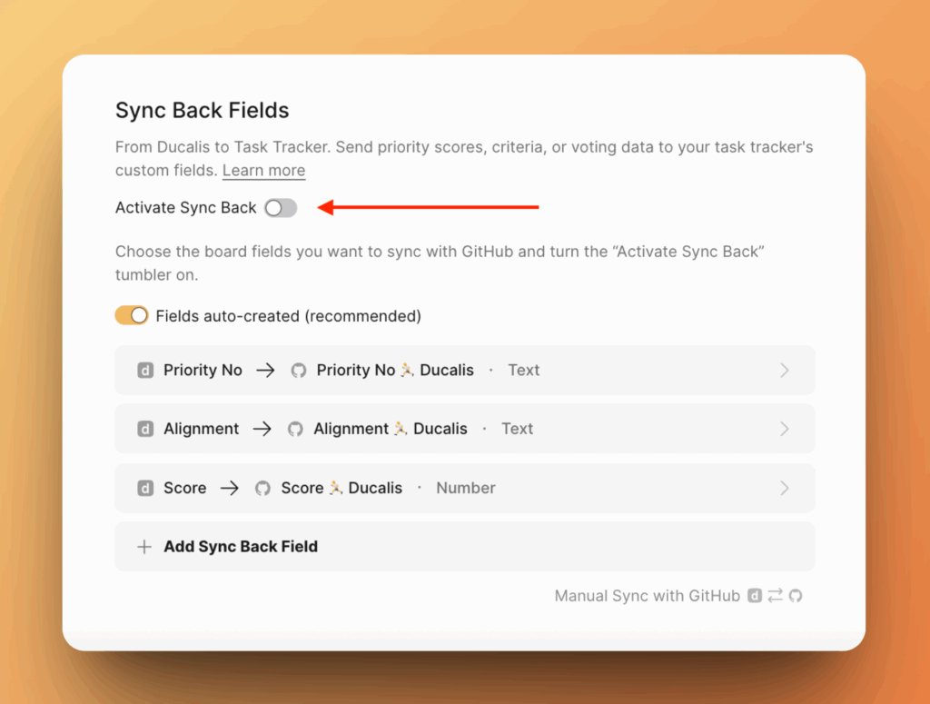 Переключатель для активации синка