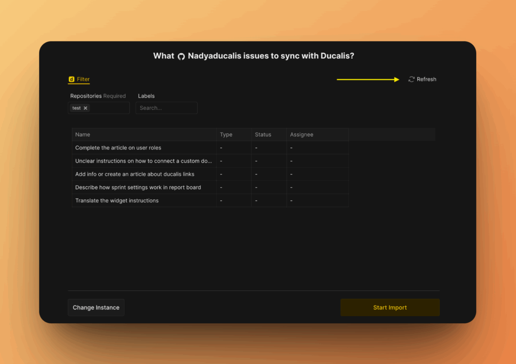 Кнопка Refresh