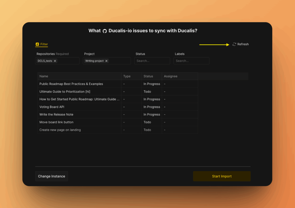 Кнопка Refresh фильтров