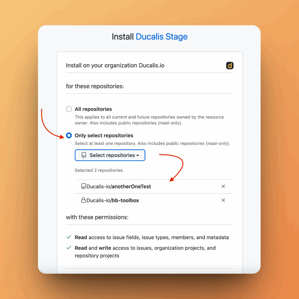 Выбор репозиториев - конкретные репозитории