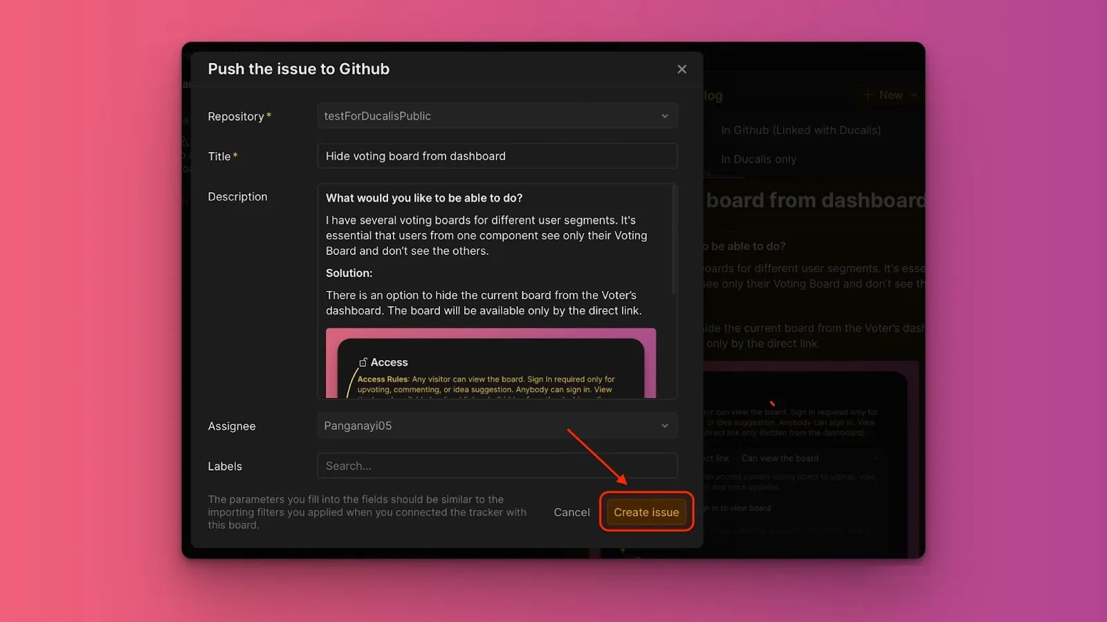 Подтверждение создания задачи в обеих системах