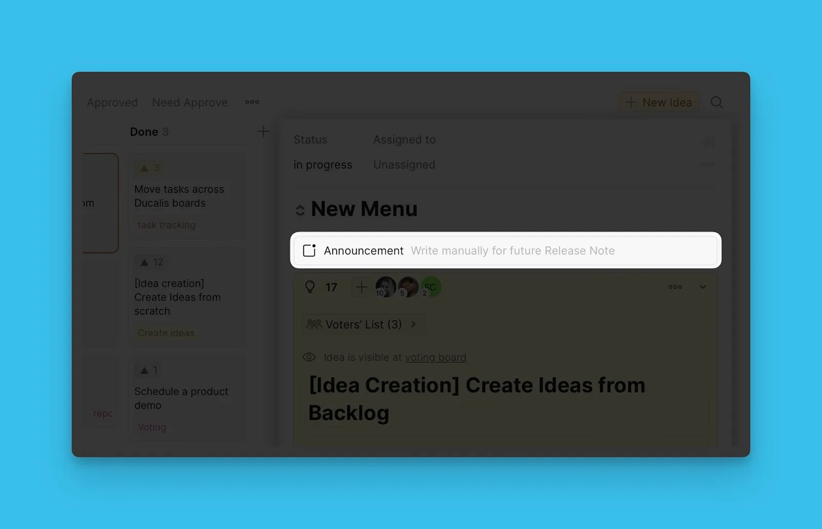 Создание Анонса вручную