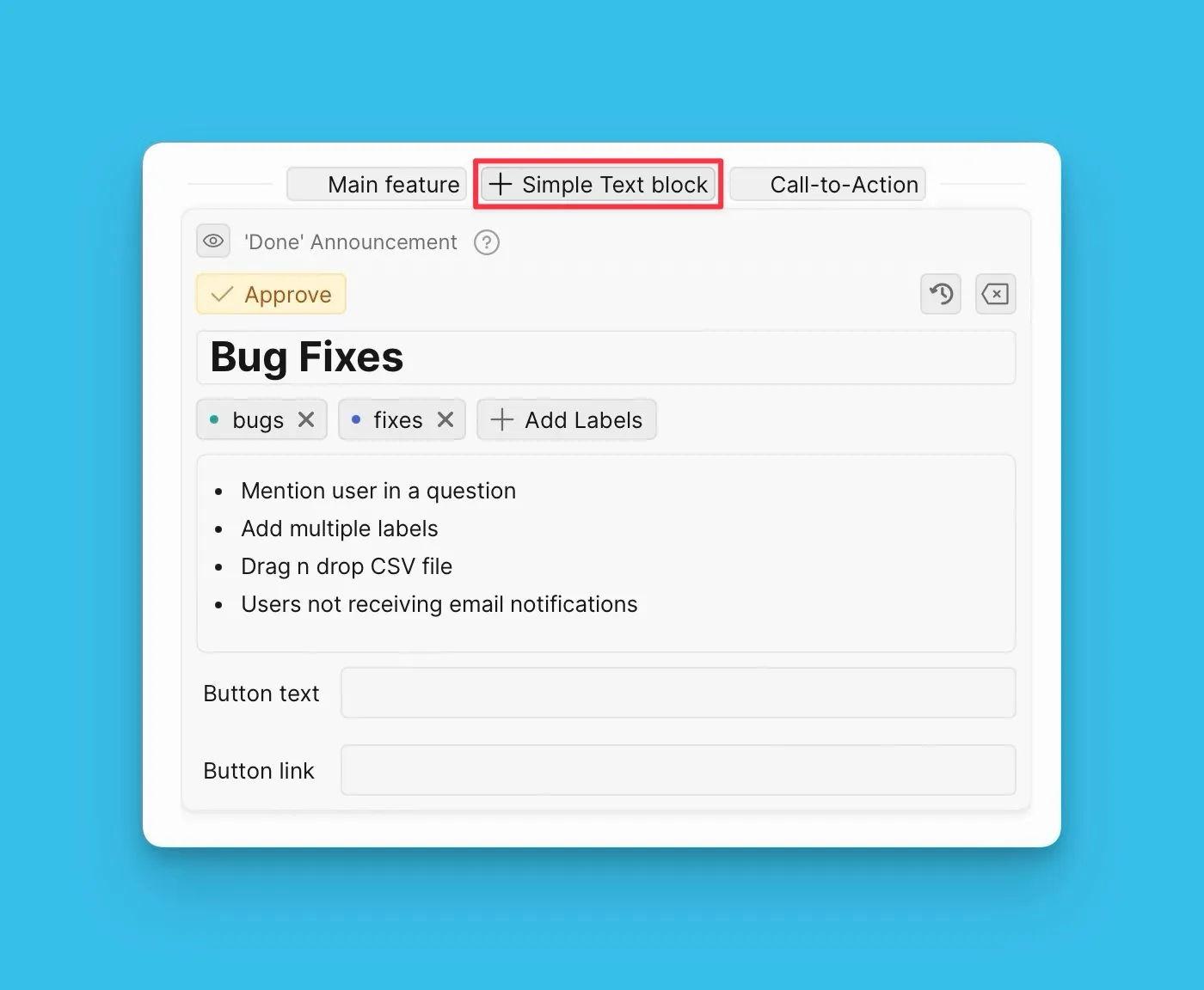 Пример блока простого текста