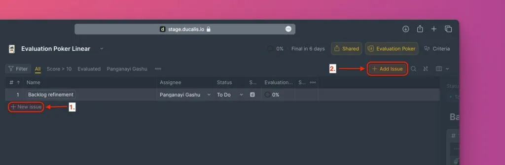 Расположение кнопки добавления задачи
