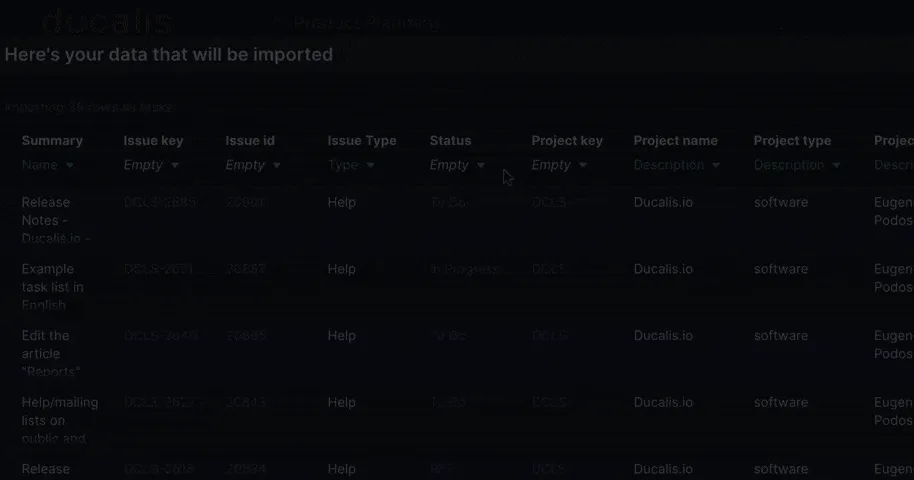 Интерфейс сопоставления полей