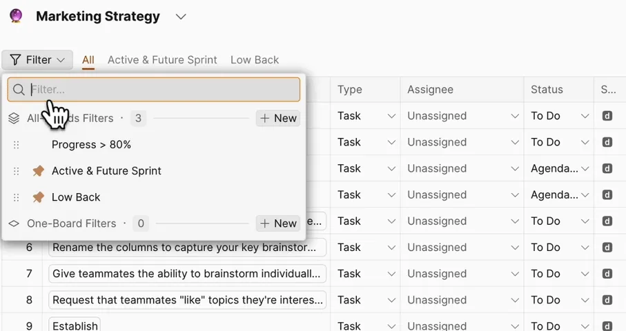 Фильтрация Задач по статусу Готово