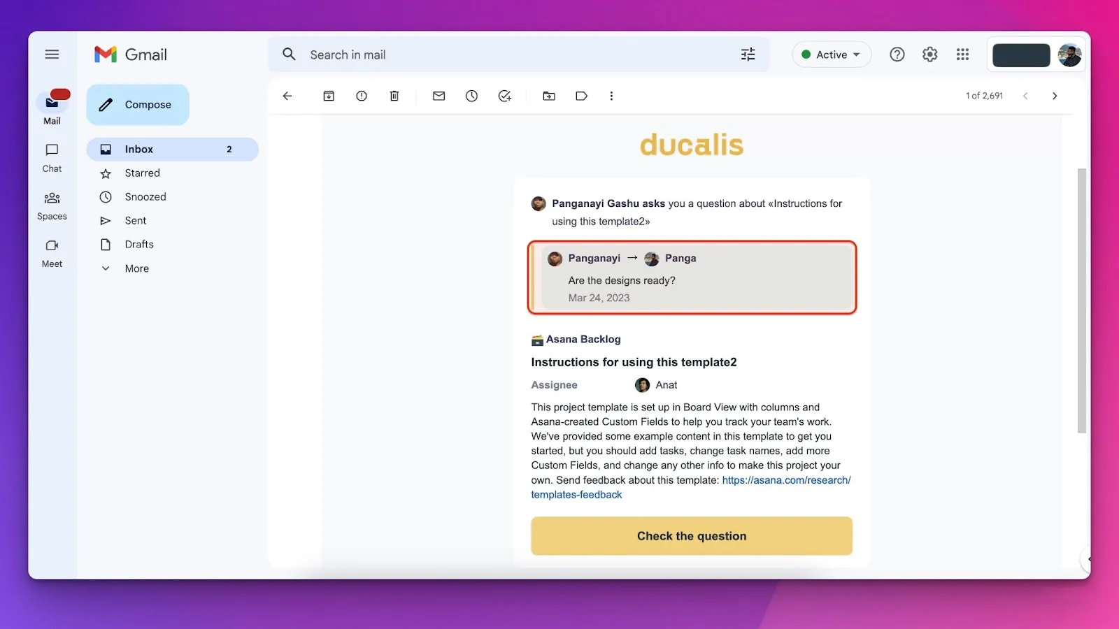 Пример email-уведомления